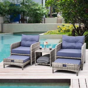 Pamapic 5 Pieces Wicker Patio